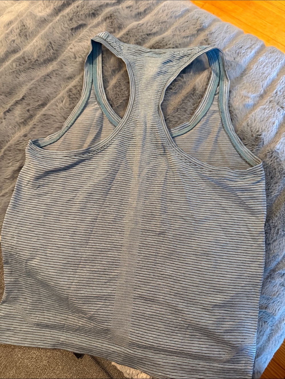 lululemon athletica Light Blue Striped Racerback Tank